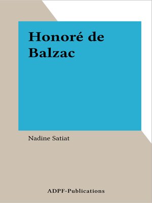cover image of Honoré de Balzac
